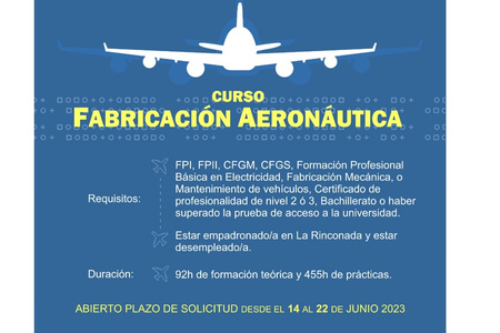 Nuevo curso de Fabricaci n Aeron utica con compromiso de contrataci n