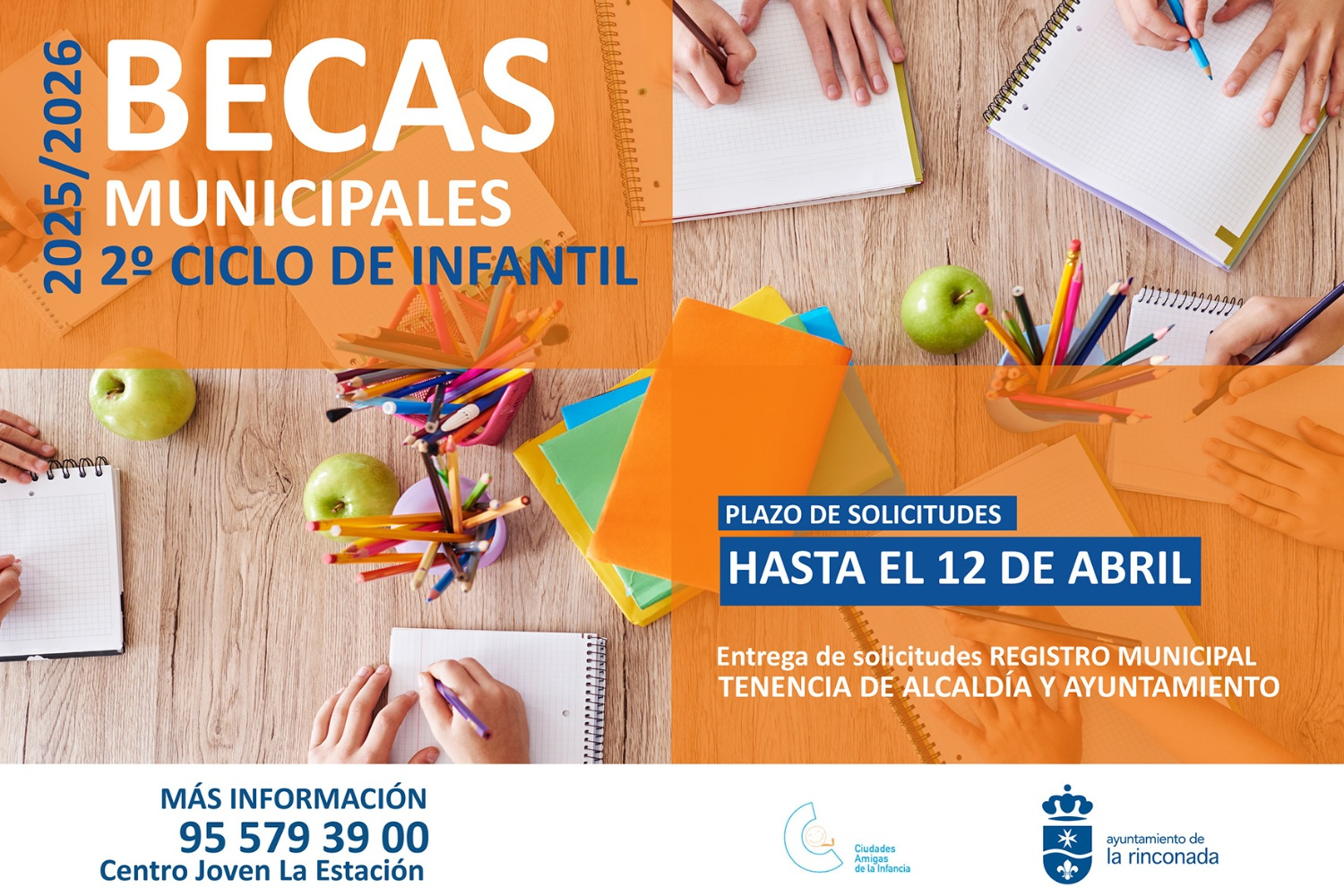 Abierto el plazo de solicitud de becas municipales de Infantil