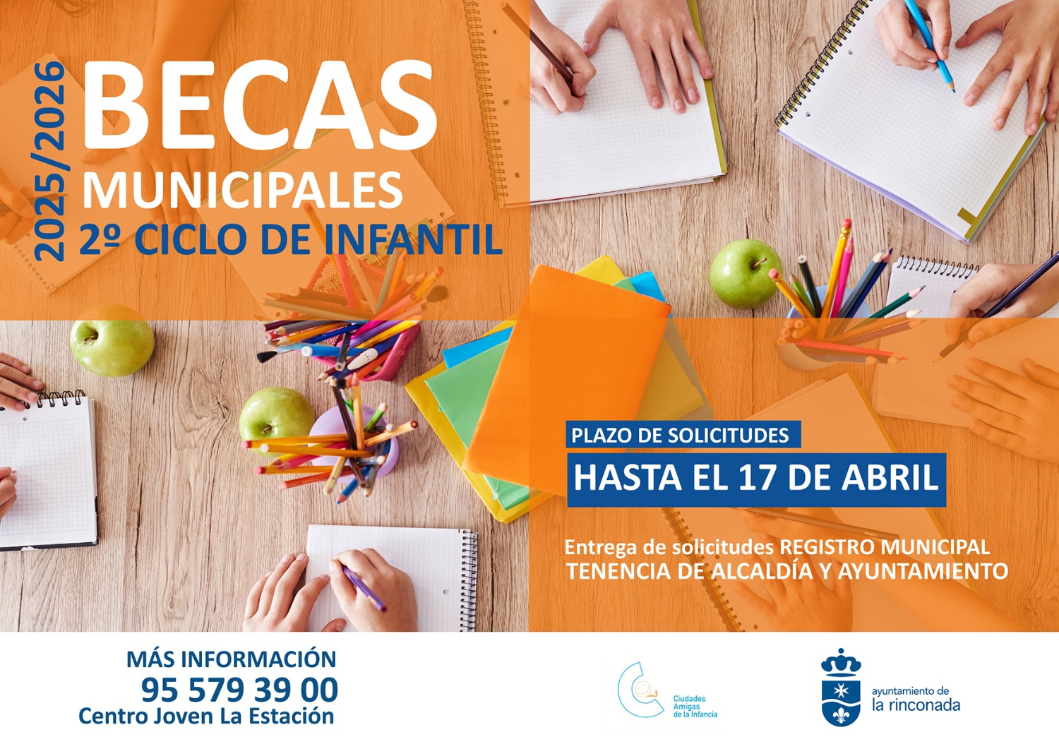 Abierto el plazo de solicitud de becas municipales de Infantil